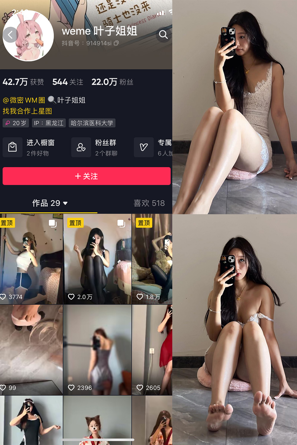 抖音 叶子姐姐 觅圈 微密圈 NO.022期 【17P9V】 性感蕾丝内衣